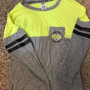 VS PINK casual long sleeve with leather detail!